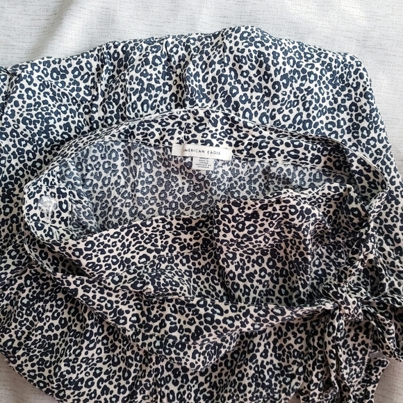 NEW AE American Eagle Leopard Animal Print Wrap Skirt Viscose Small Preppy - Picture 11 of 11